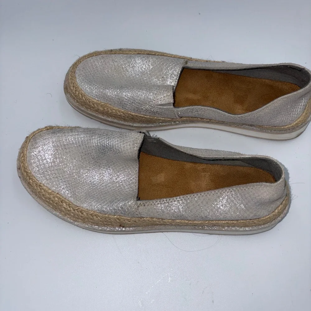 Ariat Cruiser Silver Metallic Snakeskin‎ Espadrille Slip On Loafers 10223044